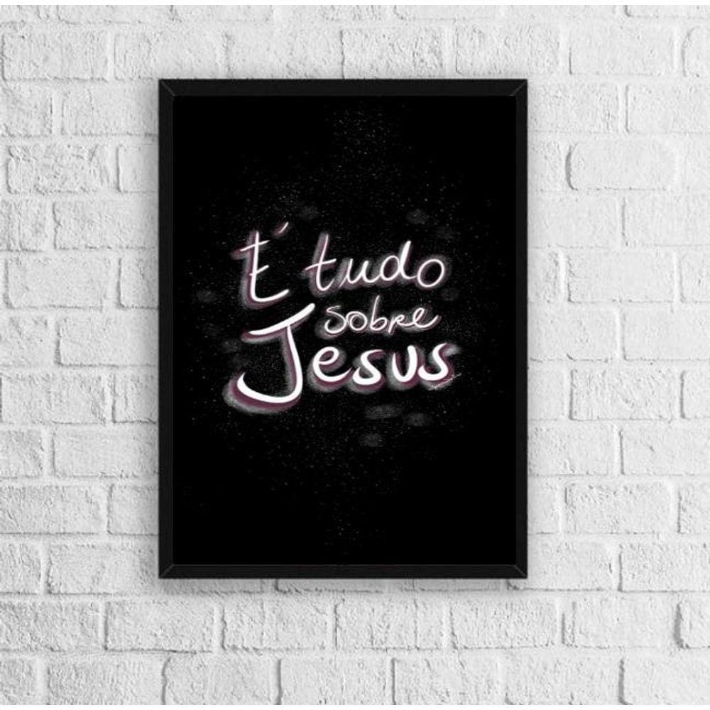 Quadro Religioso Jesus 33x24cm - Moldura De Madeira