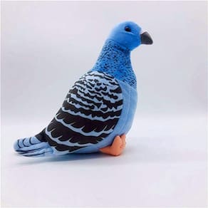 Simulação White Pigeon Stuffed Animal Toy - 8 polegadas Rock Pigeon Toys, pombo bonito como presente (azul)