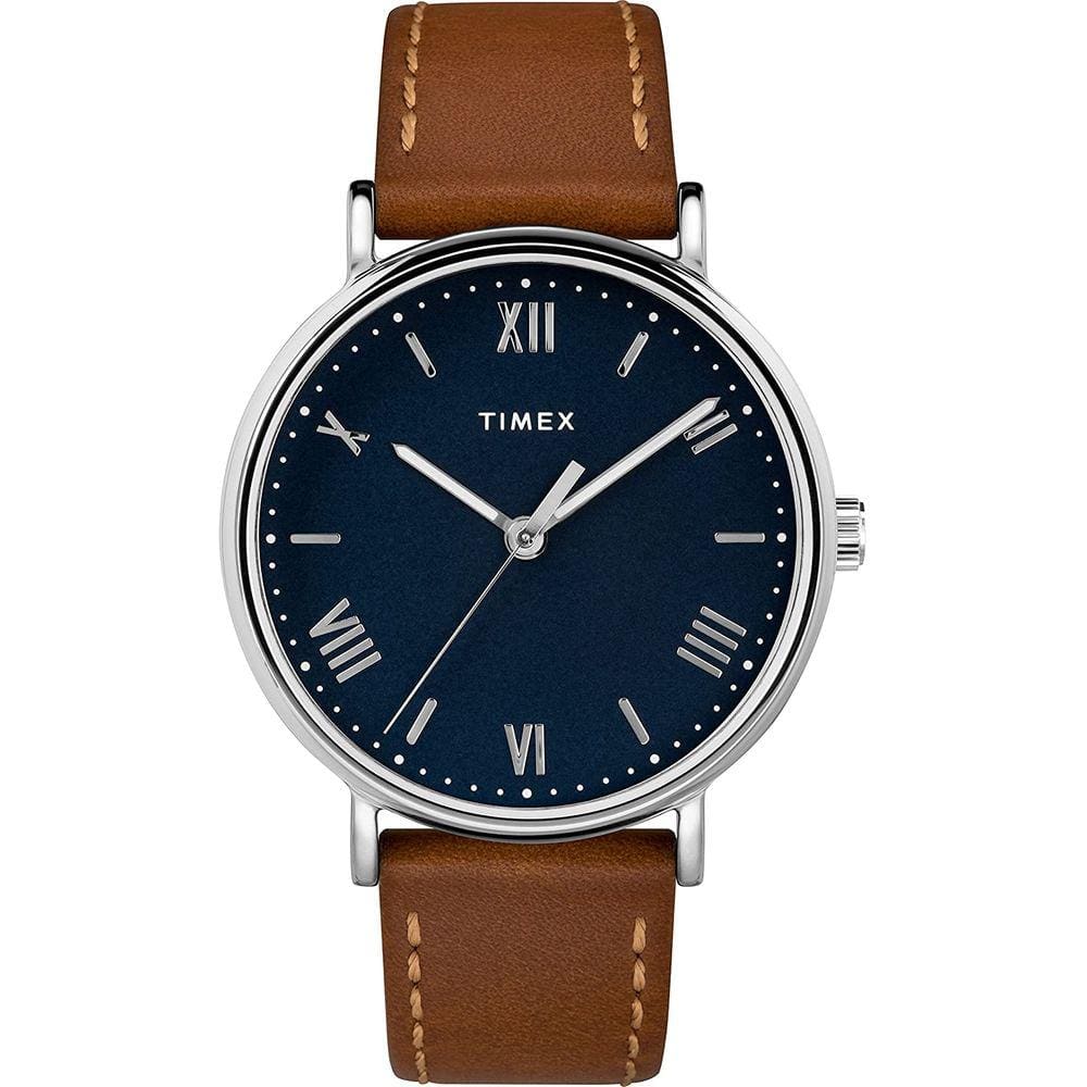 Relógio de couro masculino com cinta Timex - Resistente à água