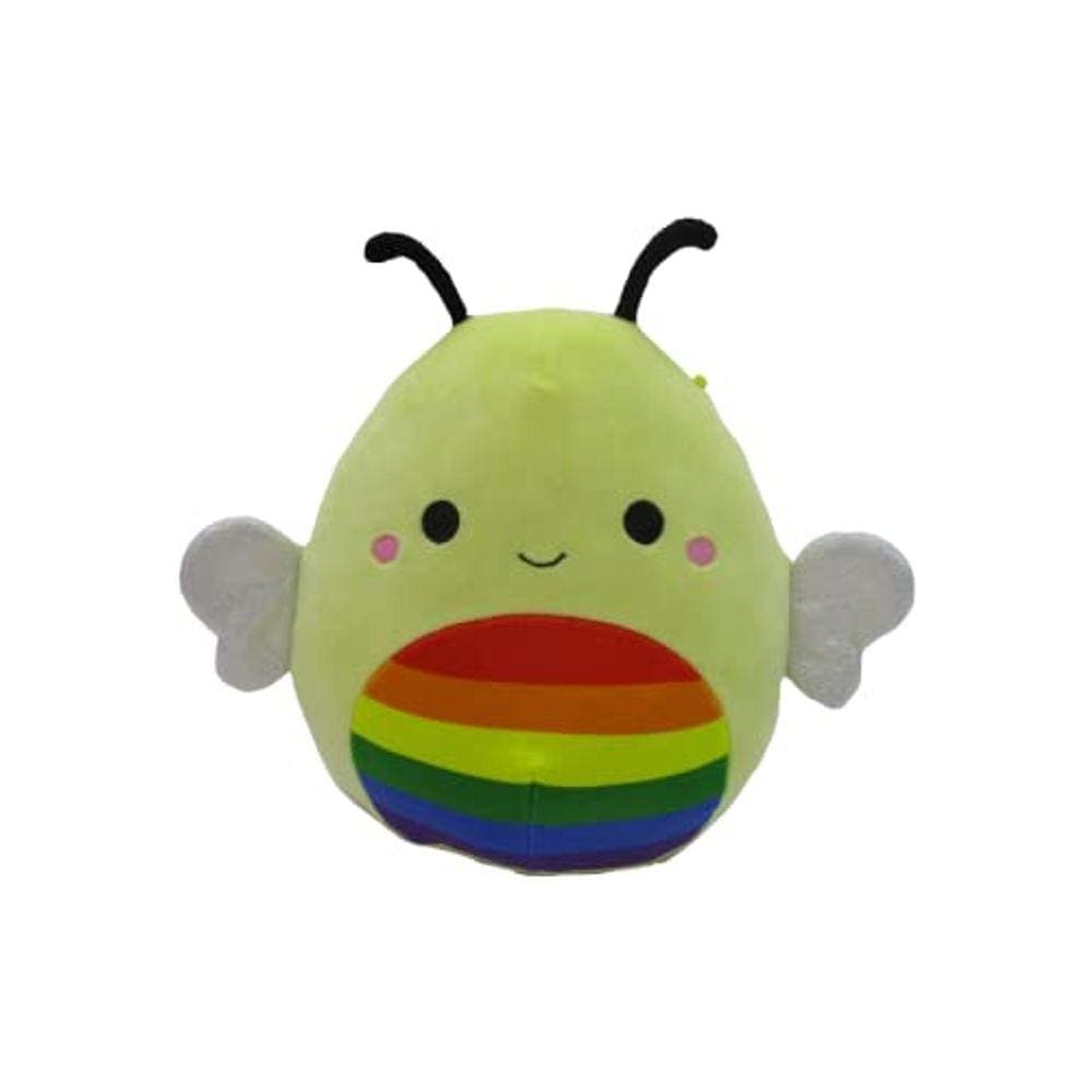 Squishmallows Oficial Kellytoy Plush Squishy Soft 8 polegadas Sunny The Bee com barriga de arco-íris