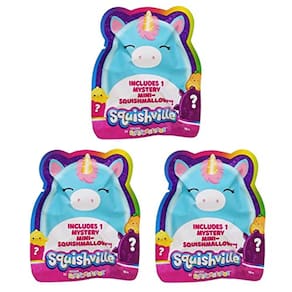 Oficial KellyToy Squishville Blind Bag Mystery Mini Squishmallow (Três Pacotes)