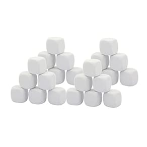 Qidiwin branco EVA espuma dados para crianças Graffiti, blocos de construção, pintura criativa, 24PCS