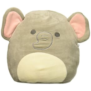 SQUISHMALLOW 8 polegadas Emma the Baby Elephant com travesseiro de brinquedo de pelúcia infantil chocalho, cinza, 8 polegadas