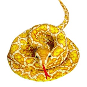Brinquedo de pelúcia de pelúcia de cobra grande (39 polegadas, amarelo)