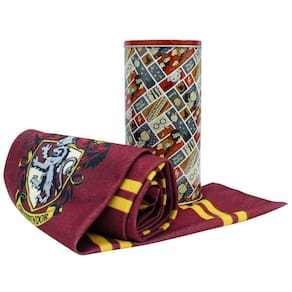 Harry Potter Cachecol + Lata Multiuso Grifinória Gryffindor Vermelho Aveludado Oficial WB