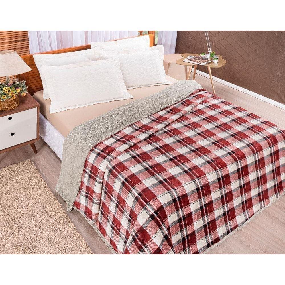 Cobertor Manta Dupla Sherpa Queen Lacarneiro Plush Estampado