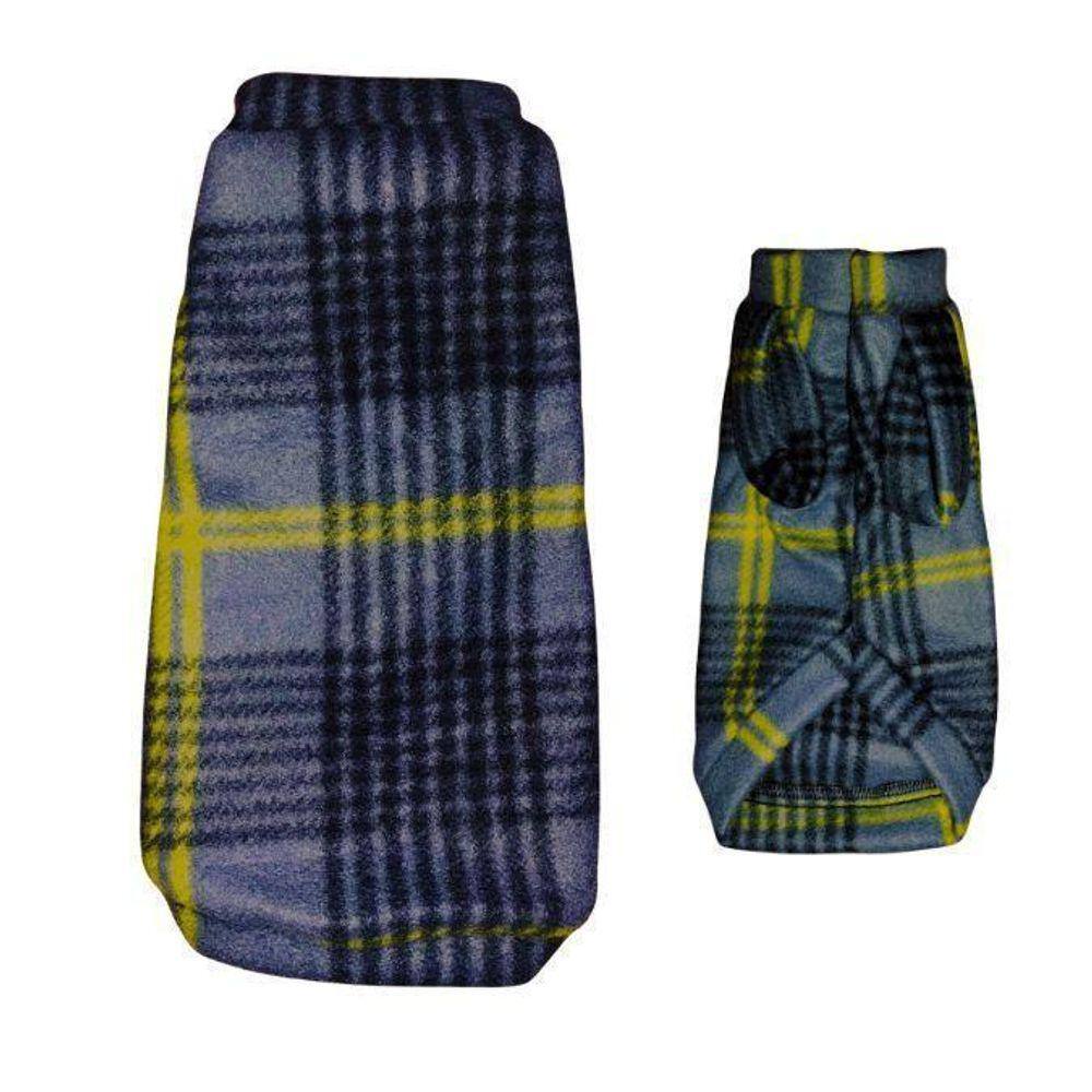 Roupa De Frio Para Cachorro - Cinza Xadrez G