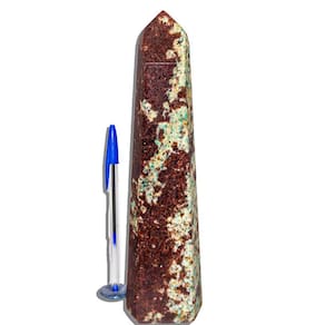 Ponta Amazonita Paraíba Grande Pedra Natural 24,5cm Classe B