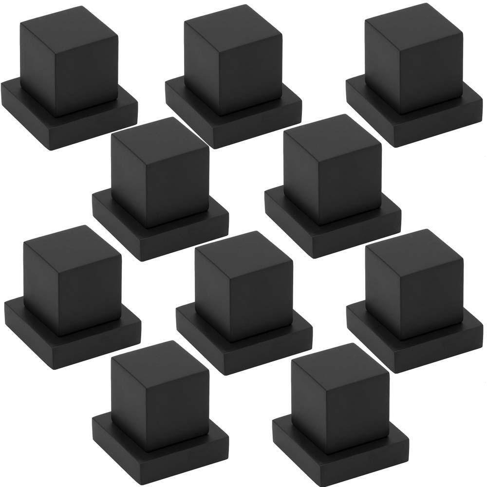 Kit 10 Acabamentos Registro Preto Quadrado 100% Metal
