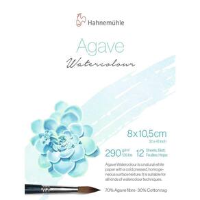 Bloco Agave Watercolour Hahnemuhle 8x10,5cm Textura Fina 290g/m 12 Folhas 10625400