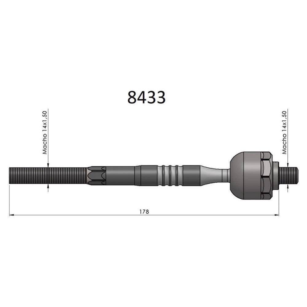 Barra Axial Fusion 2010 A 2012 Bortec Ba 8433