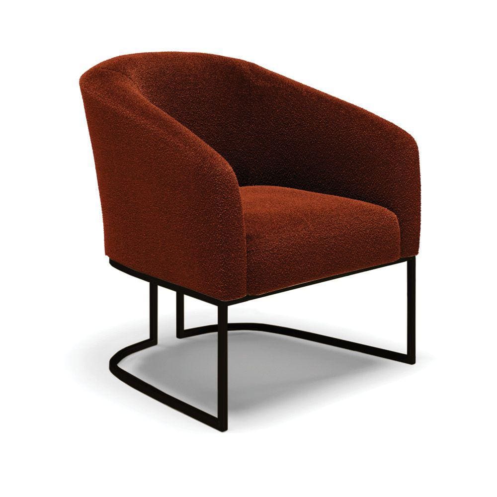Poltrona Stella Bouclê Base Metálica Industrial Preto - D`Rossi