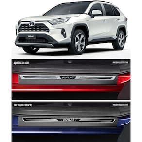 Jogo Soleira Premium Elegance Toyota Rav4 2020 - 4 Portas ( Vinil + Resinada 8 Peças )