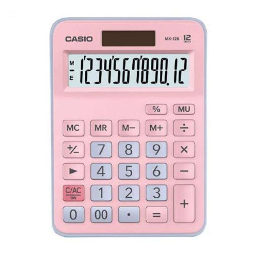 Calculadora De Mesa 12 Dígitos Mx-12B-Pklb Rosa - Casio