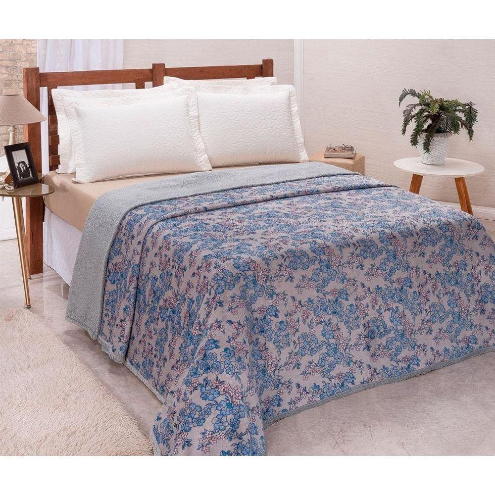 Cobertor Manta Dupla Sherpa Queen Lacarneiro Plush Estampado