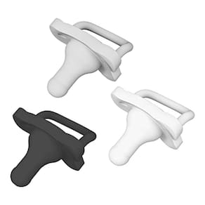Conjunto de 3 chupetas de silicone 100% sem BPA para 0-6m em preto, cinza e branco