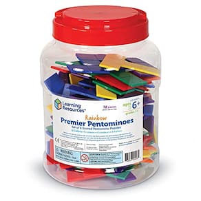 Recursos de aprendizagem Rainbow Premier Pentominoes, Habilidades e Conceitos de Geometria Precoce, 72 Peças, Idades 6+