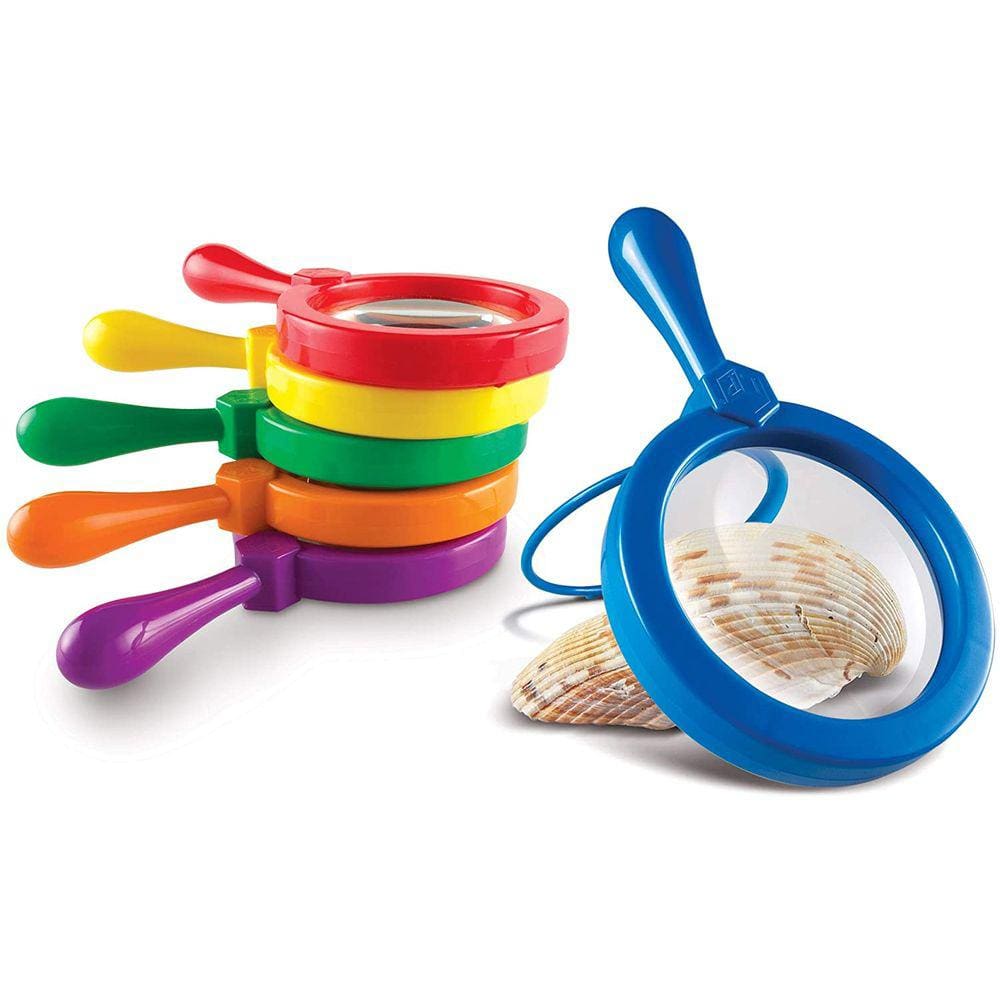 Recursos de aprendizagem Ampliadores Jumbo, Reprodução Play, Conjunto de 6 Lupas, Idades 3+,Multi, 6,7” x 8”