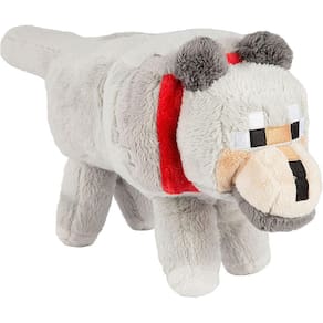 JINX Minecraft Wolf Pelúcia Brinquedo Recheado, Cinza, 15" Longo