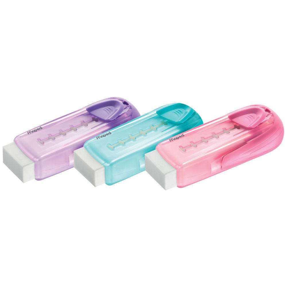 Kit 03 Borracha Estilete Universal Pastel Gom Stick MAPED