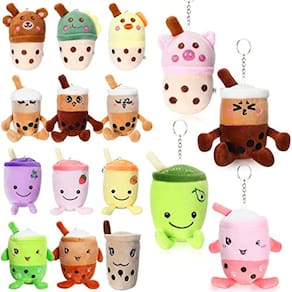 Jerify 16 Pcs 5 polegadas Boba Tea Keychain Plush Kawaii Bolha