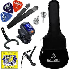 Kit Acessórios Para Violão Clássico Com Capa Palhetas Correia Afinador Cordas Capotraste Vx05