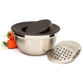 Ralador Descascador De Legumes Bowl Tigela 3 Laminas Inox