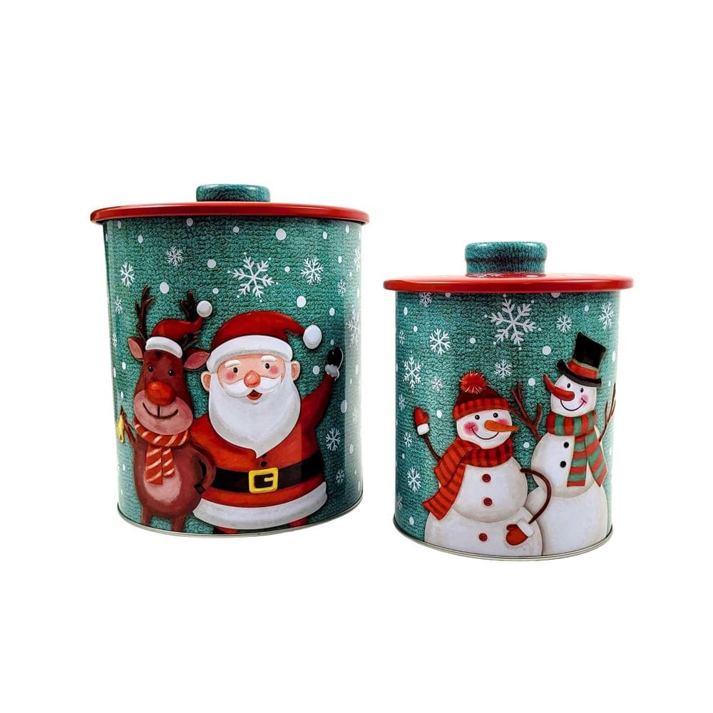 Kit Lata Natalina Metal 22/17cm - Decoração e Armazenamento