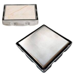 Ralo Oculto Inivisivel Inox 15x15 Anti Odor Banheiro Lavabo Lavanderia Cozinha Resistente Seguro