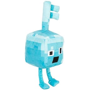JINX Minecraft Dungeons Happy Explorer Diamond Key Golem Pelúcia Brinquedo de Pelúcia, Azul, 7 "de altura
