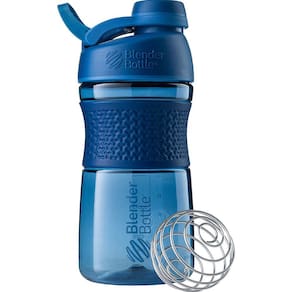 BlenderBottle SportMixer Shaker Garrafa Perfeita para Shakes de Proteína e Pré-Treino, 20 Onças, Marinha