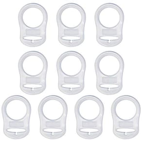 AUEAR, 10 Pacotes Suporte de Anéis adaptadores de silicone para chupeta de mamilo clipe cor transparente de grau de alimento