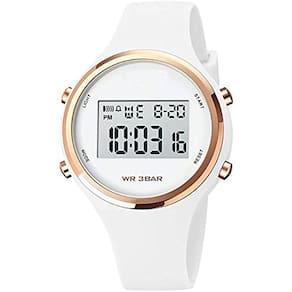 Gosasa Outdoor Sport Watches Alarm Clock 5Bar Waterproof LED Digital Watch (Branco)