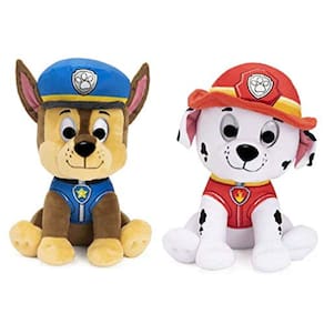 DHE Gund Paw Patrol Pacote de pelúcia de 2 personagens, 9 polegadas Chase e Marshall