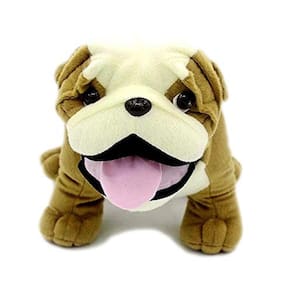 VACHICHI Cute Stuffed Animal Bulldog Teddy 12 polegadas realista pelúcia brinquedo filhote, 12 "Bulldog Inglês