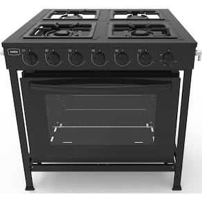 Fogão Industrial 4 Bocas Baixa Pressão Com Forno Realce Bivolt Cr221 Preto Preto 127/220