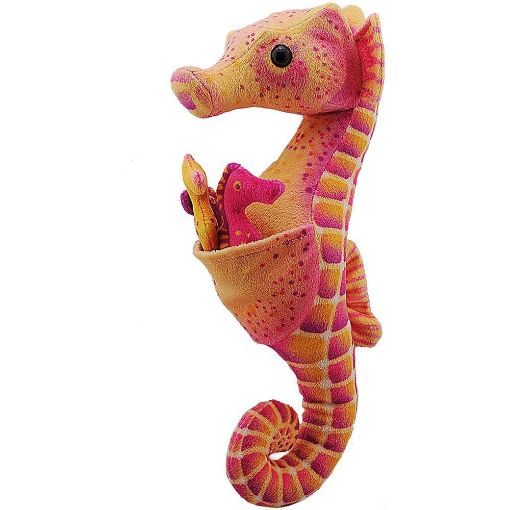 Wild Republic Seahorse Plush, Stuffed Animal, Pelúcia Brinquedo, Presentes para Crianças, c/ bebês 11,5 polegadas