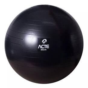 Bola Suiça Para Pilates 45Cm Acte Preta Com Inflador