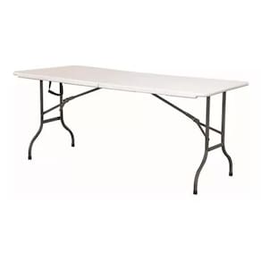 Mesa Dobrável De Metal E Plástico 74X75X183Cm Para Camping