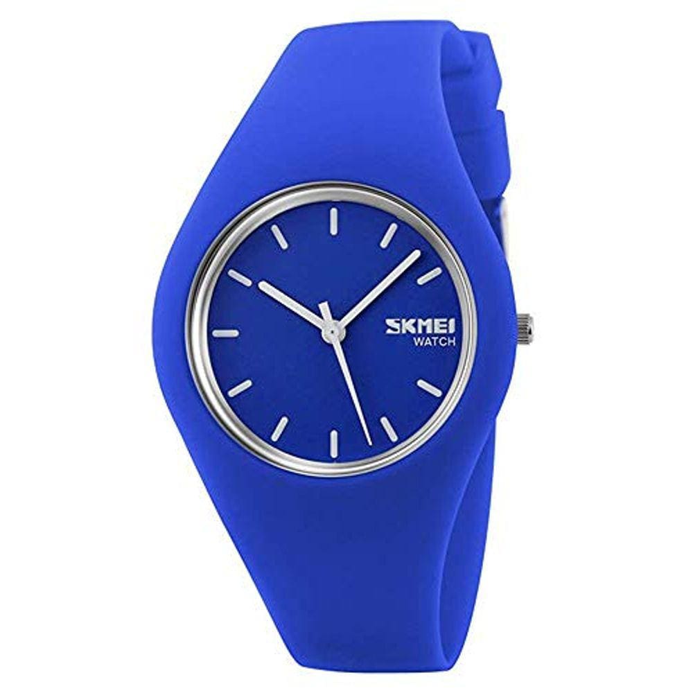 Relógio Esportivo Simples de Silicone 30M Resistente à Água (Azul Escuro)