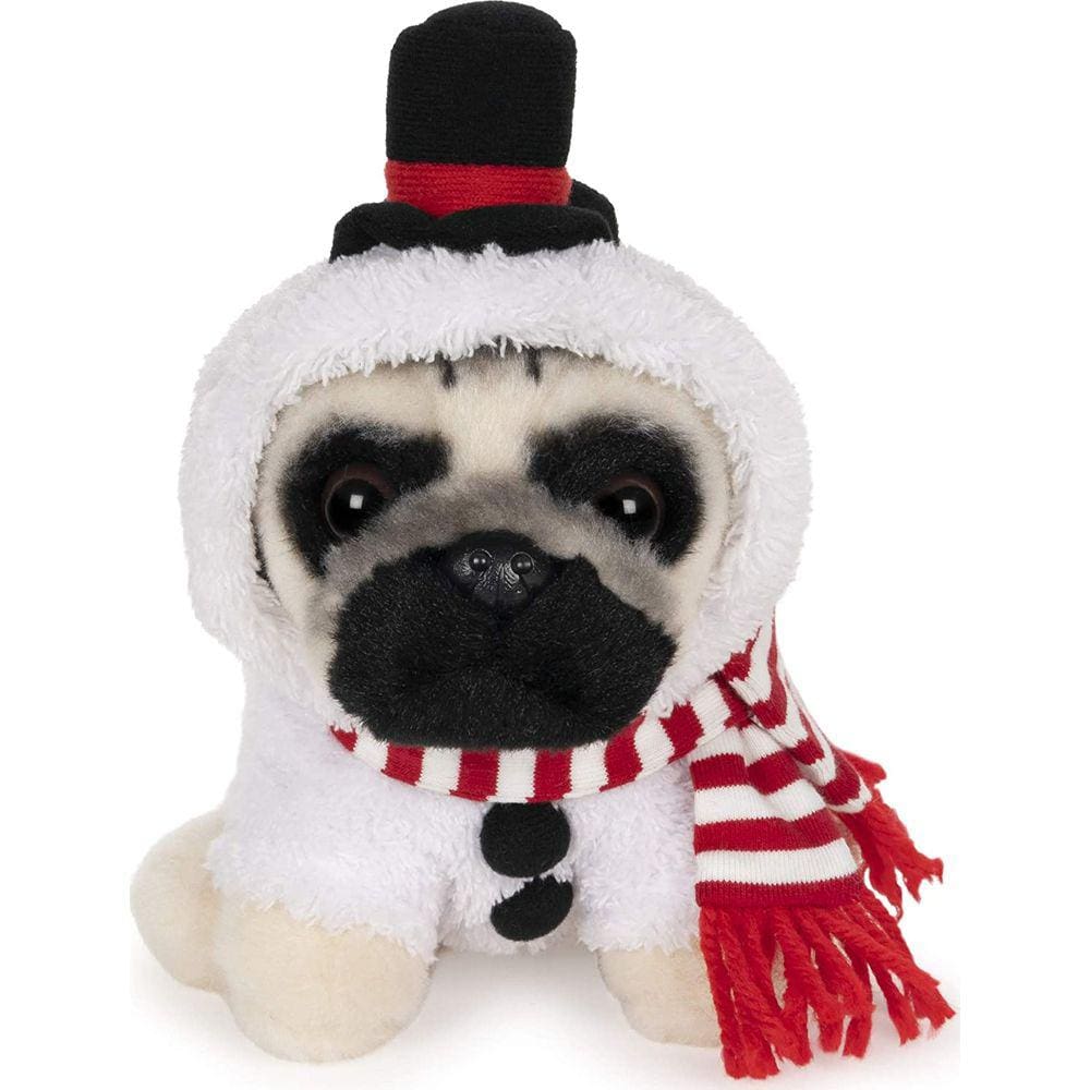 GUND Doug The Pug Snowman Holiday Pelúcia Animal Dog, 5”