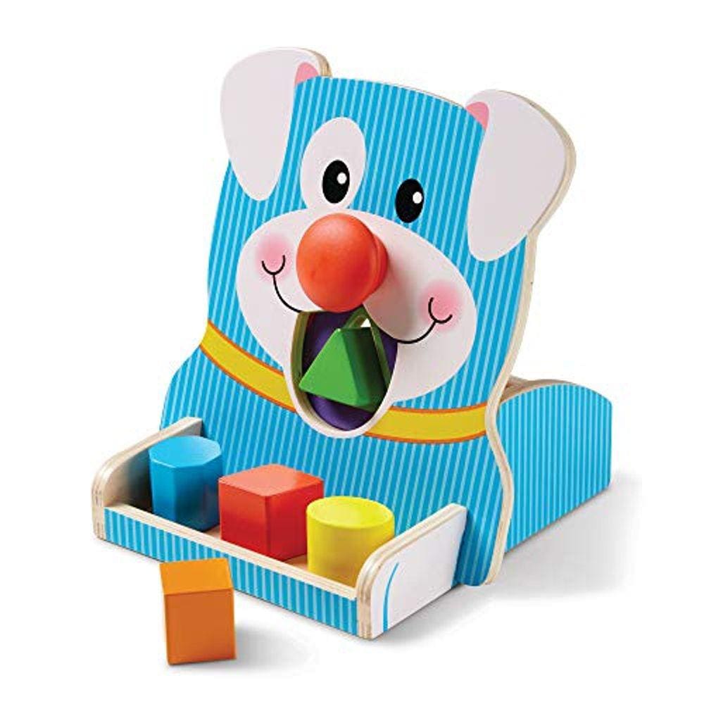Melissa & Doug Primeira Peça Spin de Madeira e Sorter de Forma de Alimentação (Embalagem Sem Frustração)