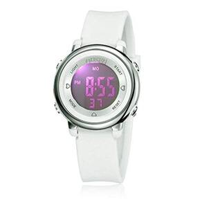 Relógio Feminino Desportivo LED à Prova d`Água, Alarme, Cronómetro, Ecrã LED, 7 Cores, Visor Retroiluminado