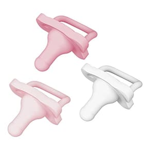 HappyPaci 100% De Silicone do Dr. Brown 0-6m, BPA Free, White, Pink, Light Pink, 3 Pack
