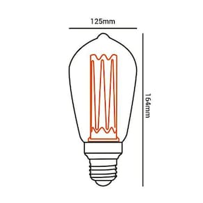 Lampada Led Filamento Acrilico Vintage Retro Fume St64 E27