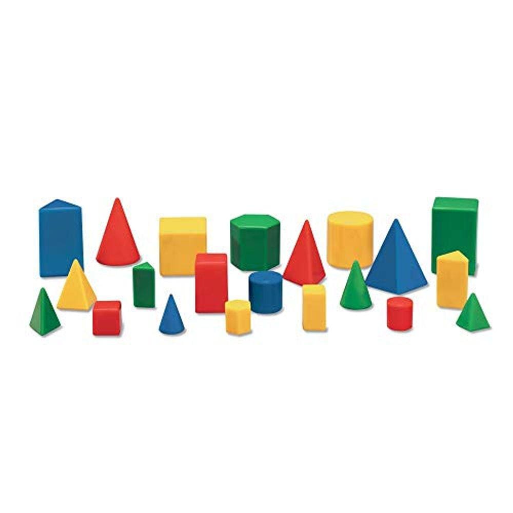 Mini Plástico GeoSolids Formas relacionais, conjunto de 32 blocos