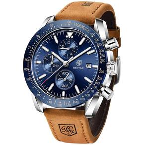BENYAR Classic Fashion Elegante Cronógrafo Relógio Casual Sport Leather Band Mens Watches 5140L