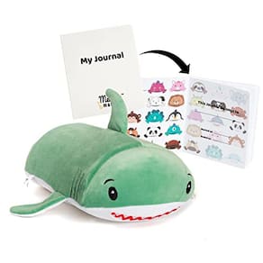 Jake The Shark Memory Mates Memory Foam Stuffed Animal Pillow de pelúcia com Jornal