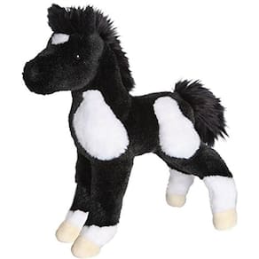 Douglas Runner Preto e Branco Cavalo Potro Pelúcia Animal de Pelúcia