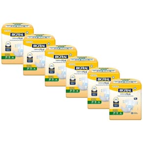 Kit 8 Fraldas Geriátricas Bigfral Derma Plus P com 9un cada